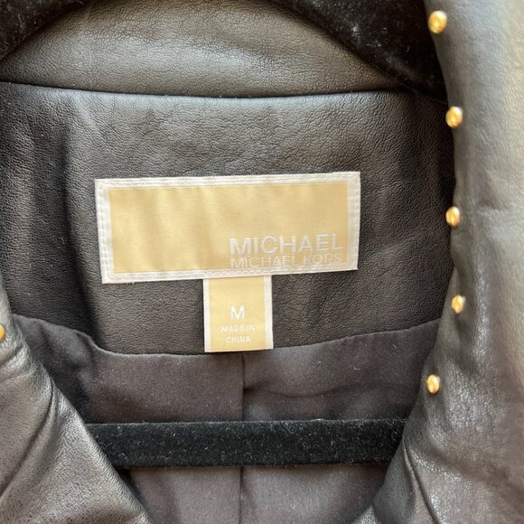 Michael Kors black faux leather jacket size M - Picture 3 of 9